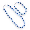 BlueRica Dark Blue & White Puka Shell Chips Necklace &