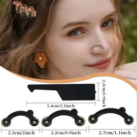 YKEBVPW 3 Sets Nose Shaper Lifter Clip Stealth Uplifting Inserts 3Size for Shaping Wide High Lift Straightener Disc Secret Silicone Lifters Beauty Tool for Women Men Invisible Slimming (Black)