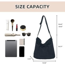 RIVERICH Canvas Hobo Crossbody Shoulder Tote Bag for Women and Men Large Messenger Bag