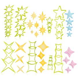 KALAIEN - Cortador de galletas con forma de estrella de 8 piezas, mini cortador de galletas en forma de estrella para alimentos, herramientas de hornear para galletas, fondant, sándwiches