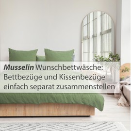 Hausfelder Muslin Cushion Cover 40 x 40 cm - Cushion Cover Made of Breathable Cotton, Super Soft, Oeko-Tex Certified (Green, 40 x 40 cm Pillowcase)