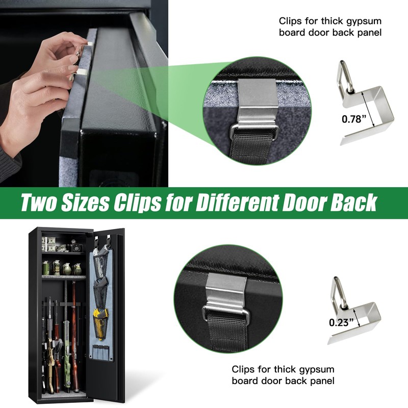 NEXT STATION Double-side Gun Safe Door Organizer,Handgun Hanger with Triple