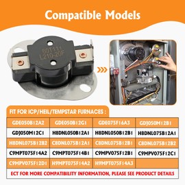Cahuczlhoz L210-20F Furnace Limit Switch Replacement for ICP Heil Tempstar Carrier Replace for 313408 34335001 HQ34335001TD 338085-758 34335-001