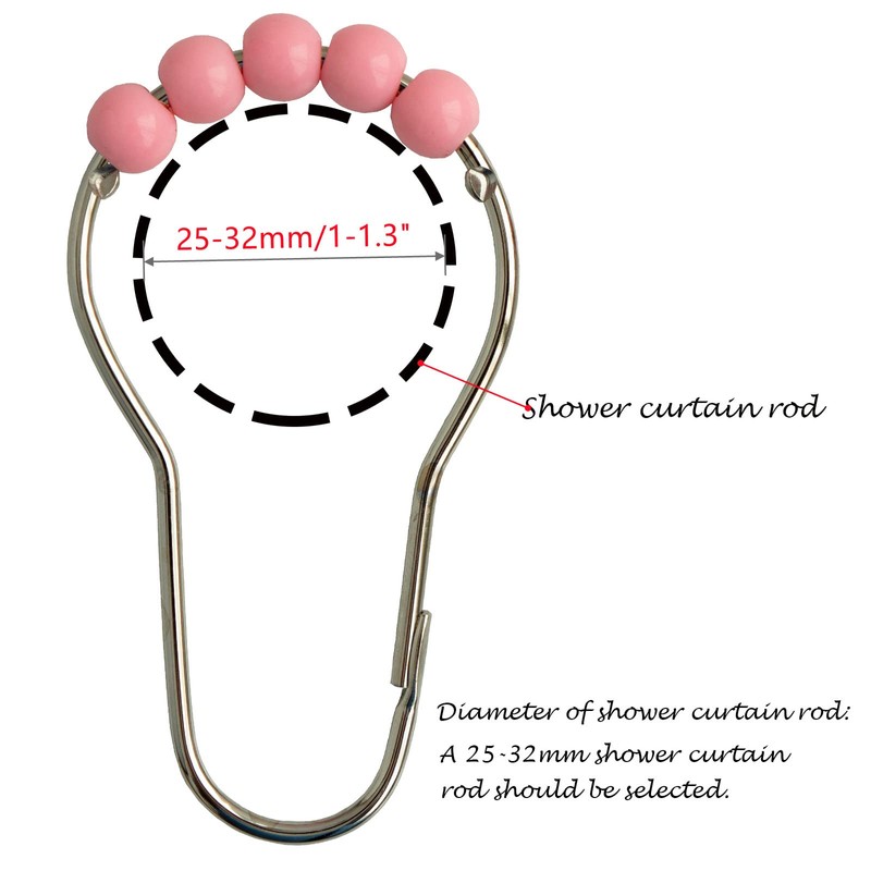 Shower Curtain Rings, Stainless Steel Shower Curtain Hooks Acrylic Roller