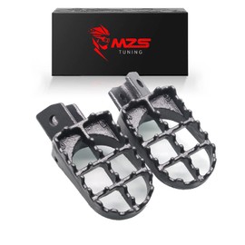 MZS Dirt Bike Foot Pegs, Heavy Duty Motocross Footpeg MX Footrest Rest Pedal Alloy Steel Gray Compatible with TW200 1987-2020 / TTR90 2000-2003 / PW50 1981-2019 / PW80 1983-2017