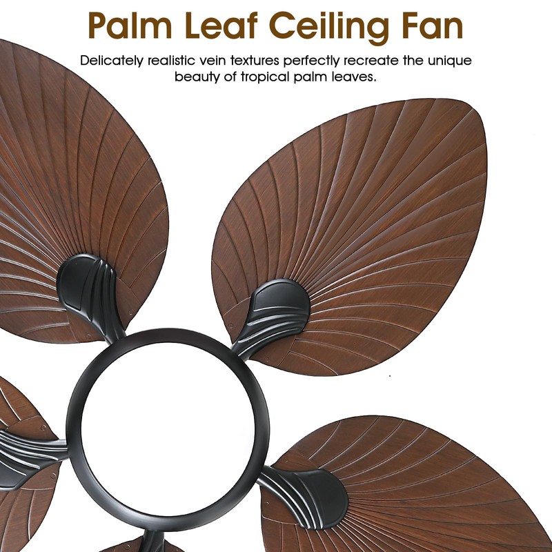 Wiviniya Tropical Ceiling Fans with Lights and Remote/APP Control, 44