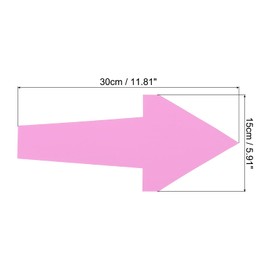 PATIKIL 12" x 6" Arrow Sticker, 12 Pcs PVC Removable Self Adhesive Waterproof Floor Decal Wall Marking Arrow Sign for Road Instructions, Pink