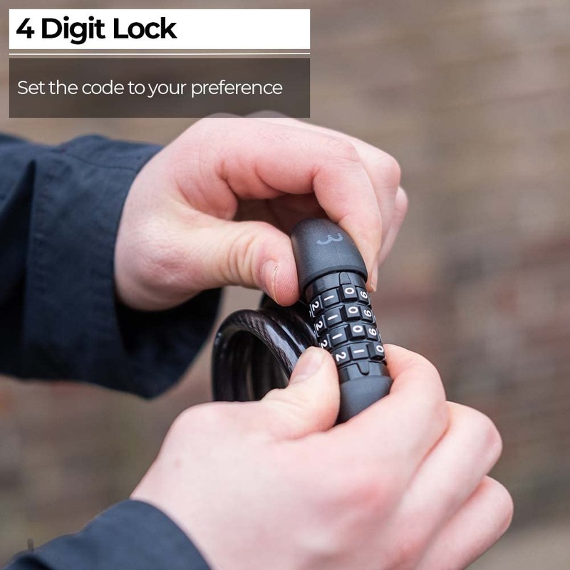 BBB Cycling, QuickCode Combination Cable Bike Lock With Code For