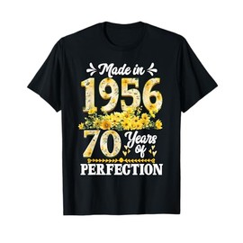 Made In 1956 Floral 70th Birthday Gifts 70 Years Old Women T-Shirt