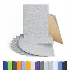 Amantech 12 Pack Acoustic Panels Self Adhesive Sound Proof Foam, High Density Sound Acoustic Panel, 16X12X0.4 Inch Rectangle Panels in Home, Office, Reccording Room, Studio,and more(Silver Gray)