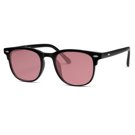 SOJOS Retro Vintage Square Polarized Sunglasses for Women Men UV Protection Lens TR90 Frame Sunglasses SJ2112, Black Frame/Red Lens