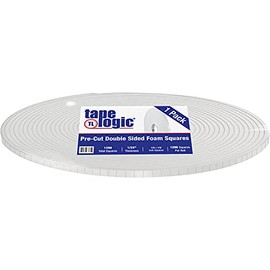 Tape Logic Aviditi Tape Logic Double Sided Foam Mounting Squares, 1/2 x 1/2 Inch, 1/32" Thick, White, Permanent Adhesive - for Crafts, Home and Office Use (1 Roll of 1296 Squares)