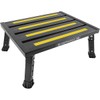 Adjustable Height Aluminum RV Step, Stable Foldable Platform Step Stool, Supports Up to 1,000 lb, Non-Slip Rubber Feet and Platform Mat, Easy to Carry (Black)