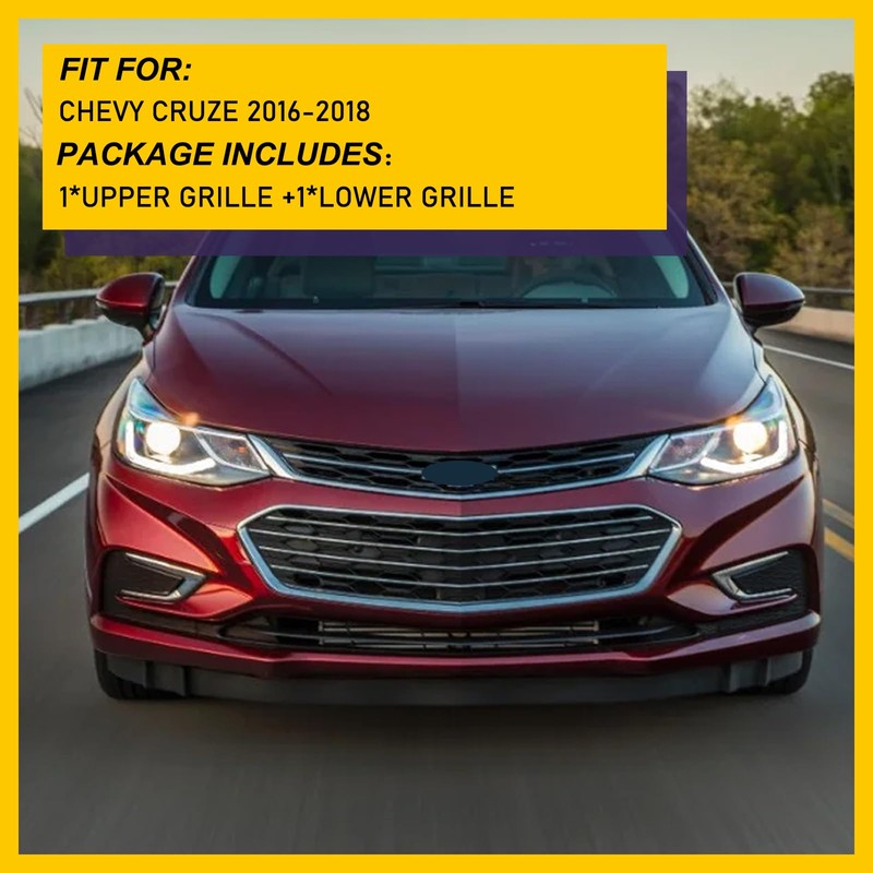 JHRISE Front Bumper Upper and Lower Honeycomb Mesh Grille For