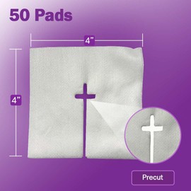 Split Gauze Sponges 4x4 Sterile - [Pack of 100] 6 Ply Feeding Tube Pads - Drain Sponges for Catheters, IVs, Tracheostomy, and G Tubes
