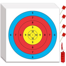 Archery Targets Paper, 20/50 Bow and Arrow Targets for Hunting Backyard, Archery Target Practice Accessories(10 Rings/5 Rings,16x16/15.7x15.7in) - Lens Color: 50 pcs((5 ring /15.7in )