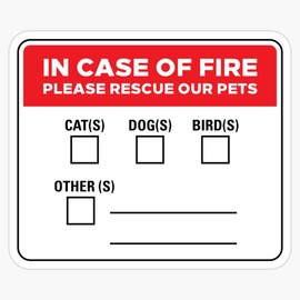 Fire Pet Rescue Sticker Sticker Outdoor Rated Vinyl Sticker Decal for Windows, Bumpers, Laptops or Crafts 5"
