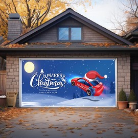 Christmas Garage Door Banner 6x13FT The Garage Door Christmas Decoration Banner, Applies To The Christmas Courtyard, The Garage, The Wall Decoration