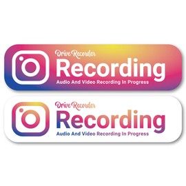 Isaac Trading STC-064 Drive Recorder Sticker, Waterproof, Weatherproof, English, Gradient Design, Sticker, 5.0 x 1.3 inches (127 x 33 mm), 2-Color Set, For Car Use (Gradation A)