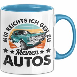 Autosammler Tasse Geschenk Mir Reichts Ich Geh Zu Meinen Autos Oldtimer Sammler (Blau)