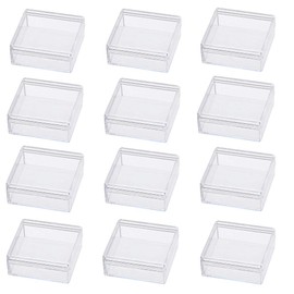 BENECREAT 15 Pack High Transparency 1.95x1.95x0.8 Inch Plastic Storage Containers Mini Earplugs Storage Box for Bead, Items and Small Jewelry Crafts