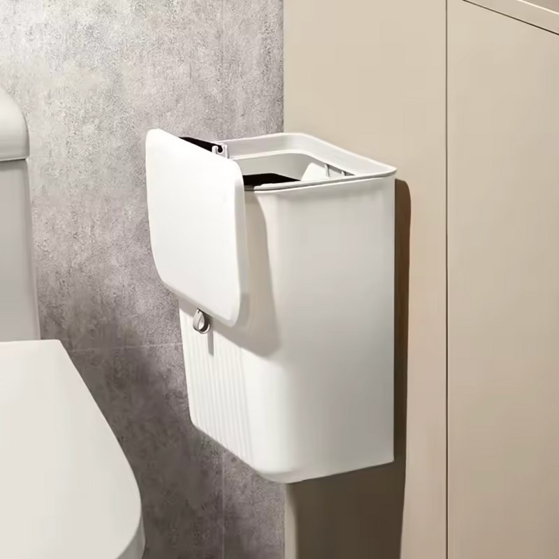 Wall Mounted Trash Bin Space Saving Hanging Garbage Can for