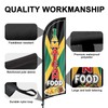 Jamaican Food Advertising Feather Flags Banner, Jamaican Food Swooper Flags