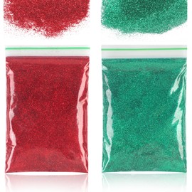 100 g Glitter Crafts, Glitter Gold, Craft Glitter, Powder Glitter for Crafts, Glitter Powder for Makeup, Nails, Face Crafts, Nail Art, Card Making (Red + Green)