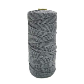 LIBAI-V Cotton Twine, 328 Feet Macrame Cord Cotton Rope, Garden String for DIY Arts & Crafts, Gift Package Twine Wall Hanging Craft Making, DIY, Decorative Projects (Gray, 3MM)