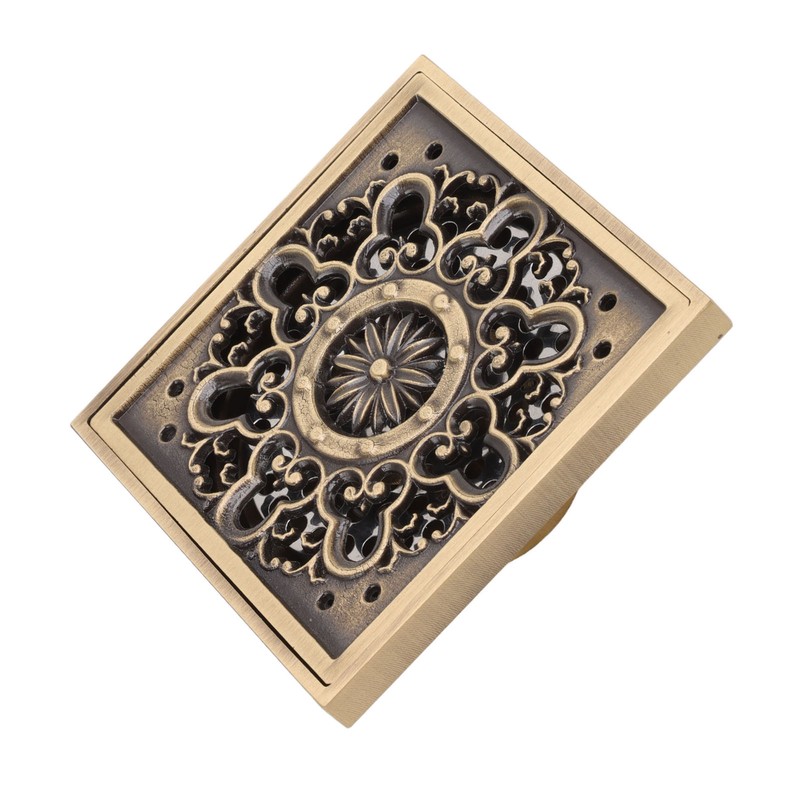 Copper Floor Drain Squared Retro Large Flow Odor Proof Shower