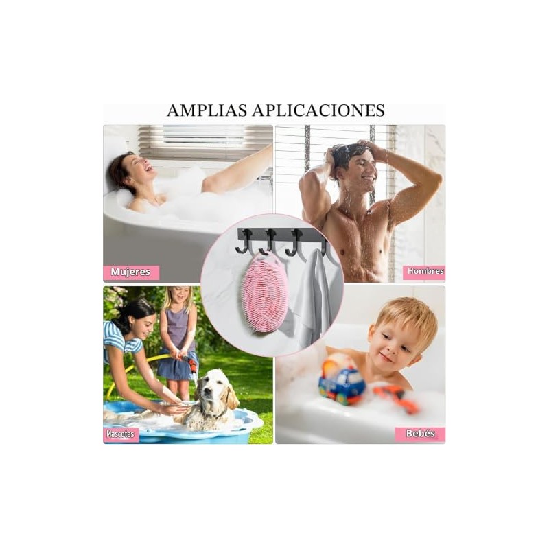 4 pcs Cepillo de Baño de Silicona, Cepillo Corporal de