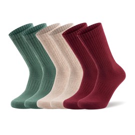 PULIOU Merino Warm Wool Socks, Thermal Wool Hiking Running Socks for Men & Women Winter 3 Pairs