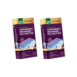 Nutrimedica Supplement Organizer & Pill Splitter, 7 Day, 14 Compartment. 2 pack