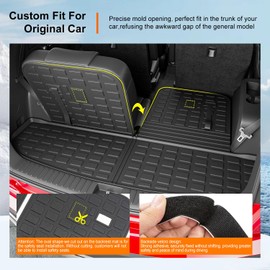powoq Trunk Mat Compatible with 2021-2026 KIA Sorento/Hybrid/PHEV Cargo Liner with Backrest Mats Replacement for KIA Sorento 2021 2022 2023 2024 2025 2026 Accessories