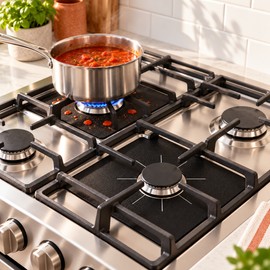 Reusable Gas Stove Burner Covers – 10.6 Inch Washable Teflon Stove Top Protector Liners for Easy Cleanup