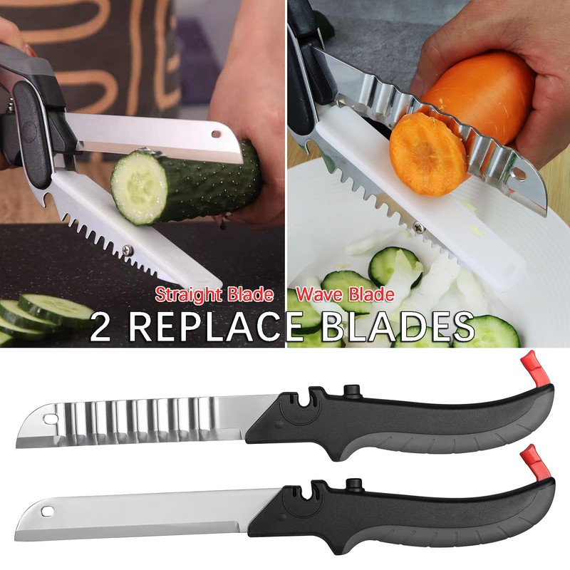 XGIZMOO XGIZMOO Vegetable Slicer Cutter Kitchen Cutting Board Scissors Knife