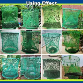 8 Pack Ranch Fly Traps,Fly Trap Outdoor Hanging Reusable Fly Catcher Bags,2025 Upgraded Stable Pest Control for Family, Farm, Garden,Barn/Green