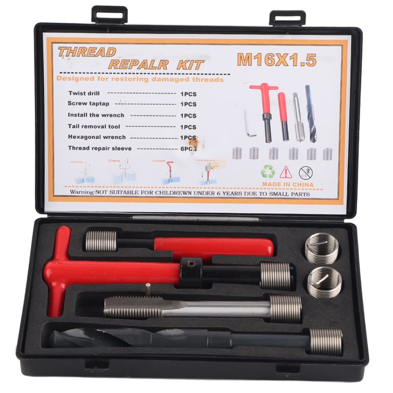 11Pcs Thread Repair Kit M16 x 1.5 Thread Repair Tool