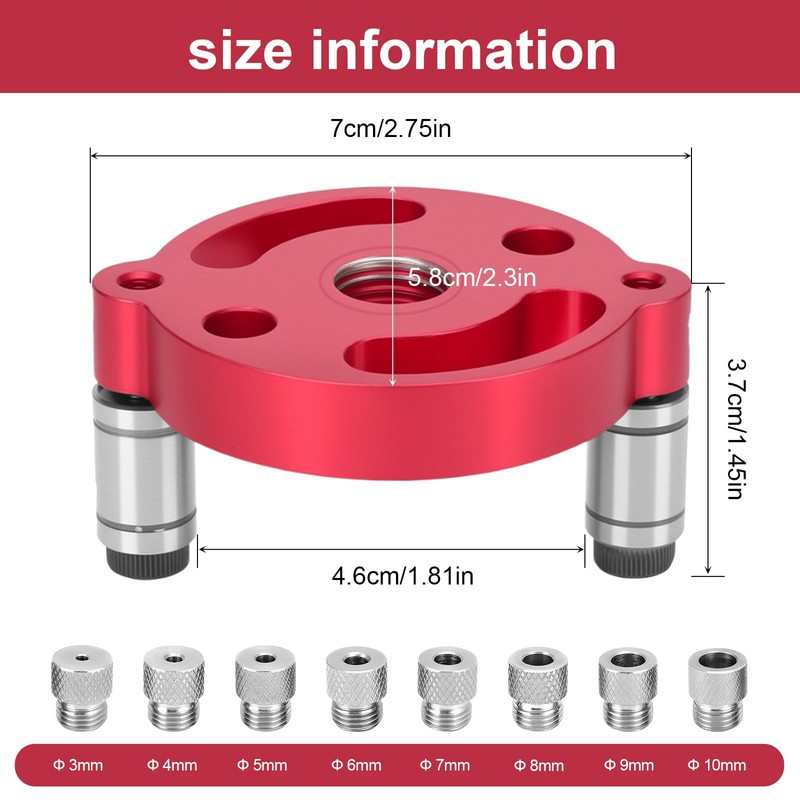 Jortmrd Woodworking Drilling Aid, Drill Hole Centre Finder, Vertical Self-Centring