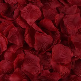 LZXD 1000 Pieces Burgundy Artificial Silk Rose Petals Flower Decoration Wedding Party Color Burgundy