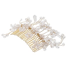 Minkissy Bridal Side Comb Hair Piece Beads Elegant Wedding Hair Accessory for Women and Girls and Design for Use
