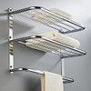 2-Tier Towel Rack Floating Shelf with Towel Bar, 30-Inch W