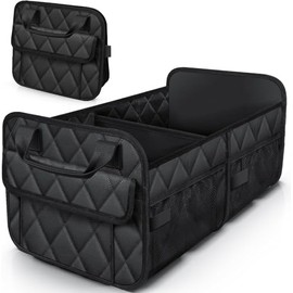 Organizador para Maletero de Auto, Caja de Almacenamiento Portátil Plegable para Coche,Cuenta con Dos Compartimentos, Es Impermeable y de Gran Capacidad,Apto para SUV, Sedanes y Camionetas