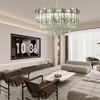 LANGLITIAODENG Crystal Chandeliers Dia 17.7" Modern Ceiling Light Fixture Adjustable