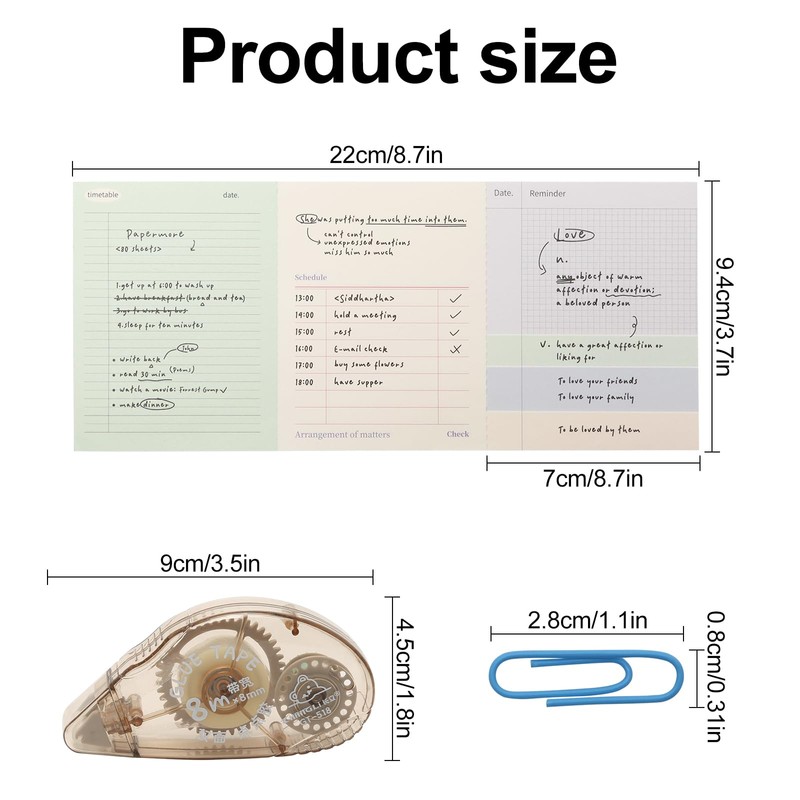 Post It Notes, 2 Pack Sticky Notes Record Cards with