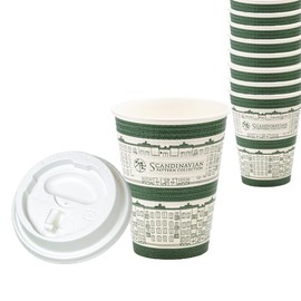 Paper Cup Lid Set, 12 oz, 340 ml, 50 Pairs White Lids (12 oz, Made in Japan, Embossed Cups, Insulated, Heat Resistant, Lid Set, Lid Set)