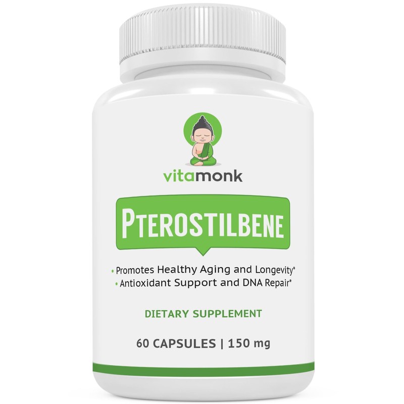 Cápsulas de Pterostilbene de 150 mg de VitaMonkTM – Sin