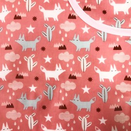 Sheri Mimi S204054 Children's Apron with Triangle Width Arm Cover 3-Piece Set, Fox Pink, For 35.4 - 47.2 inches (90 - 120 cm), Size S204054, Fox ONE