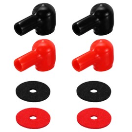 MECCANIXITY Battery Terminal Cover, 10 Pcs Battery Terminal Protector Truck Battery Terminal Cover with Washers Black Red L6-10-31mm for Car Accessories Truck Marine Boat