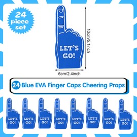 Aster 24 Pcs Mini Foam Fingers, Sport Fan Foam Finger, We're #1 Fan Foam Finger, Sports Themed Birthday Party Supplies Foam Hand Fingers Cheerleader Gifts for Sports Events(Dark Blue)